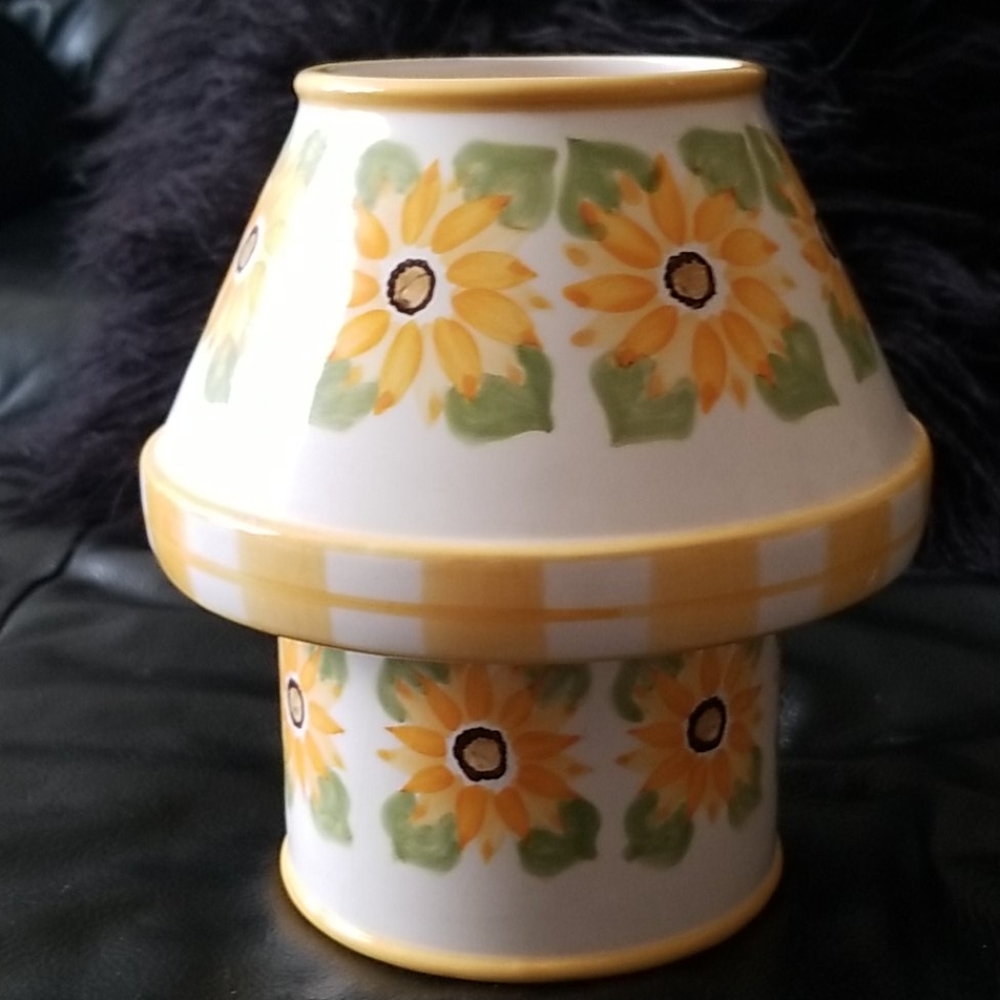 Vtg Sunflower Candle Holder